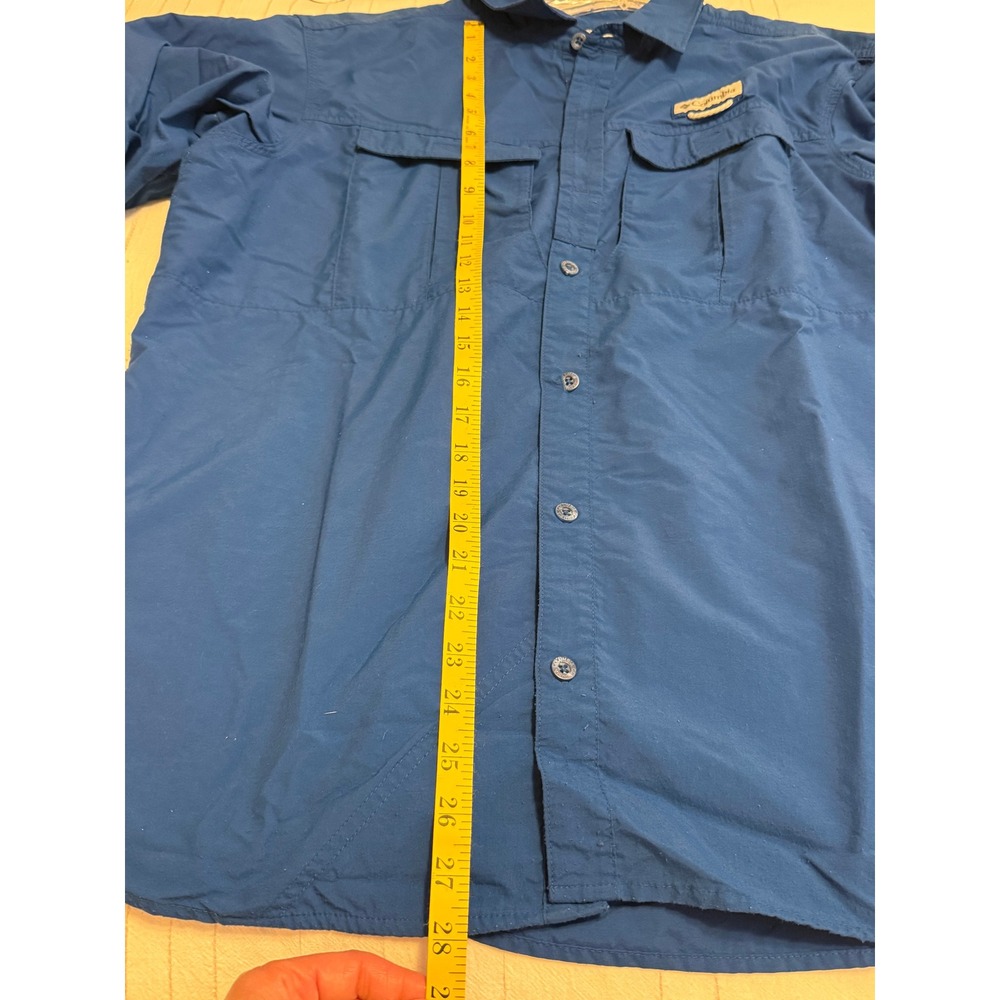 Columbia PFG Omni-Shield Vented Fishing Shirt Blue Long Sleeve Men's Large - Picture 9 of 9